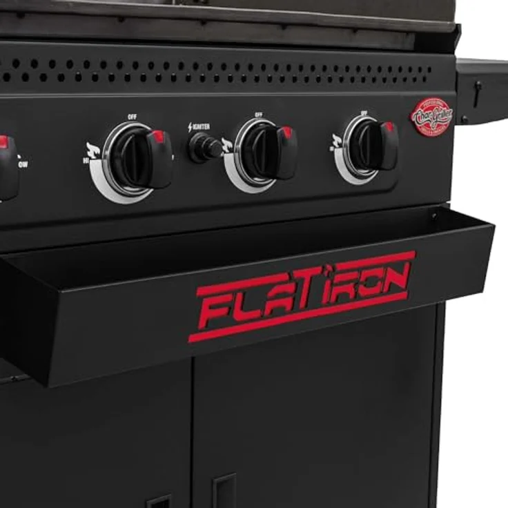 Char-Griller Flat Iron 4 Brenner Griddle Gasgrill mit 4 Brennern, Grillplatte, 5.000 cm² Grillfläche und Klappablagen – Bild 13