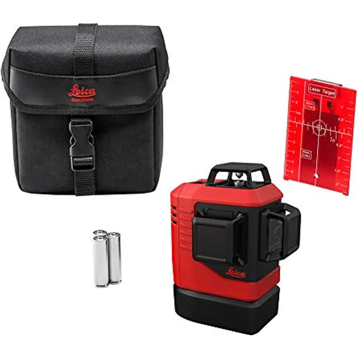 Leica LINO L6Rs-1, selbstnivellierender Linienlaser rot mit 3x360° Laserlinien und Alkaline Batterien