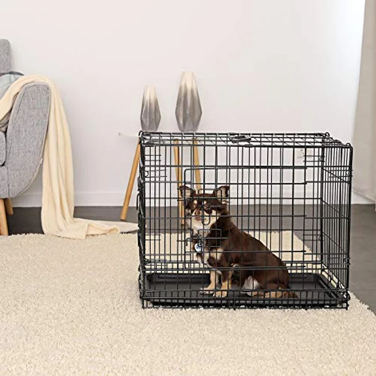 lionto Hundetransportkäfig Hundetransportbox Tiertransportbox Hundebox, (M) 61x44x51 cm schwarz – Bild 3