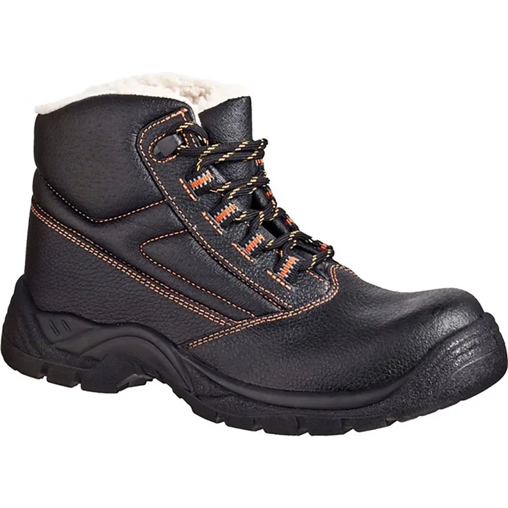 Power Safe Sicherheits-Winterstiefel Olaf S3 schwarz-orange, mit Metallfreiheit und textiler Zwischensohle