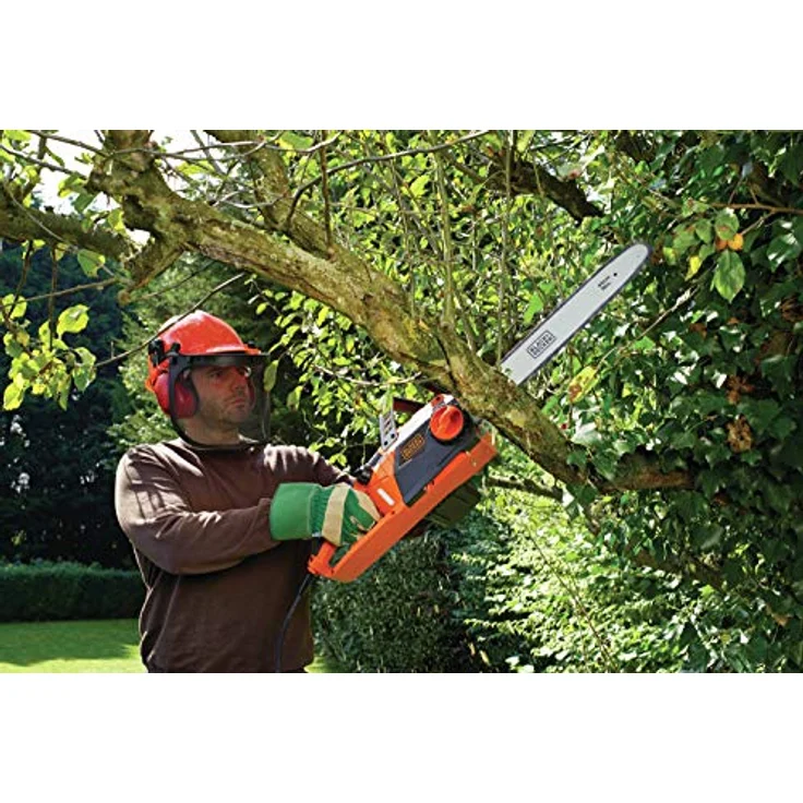 Black+Decker Elektro-Kettensäge - 2200W, 45 cm Schwertlänge, 12,5 m-s Kettengeschwindigkeit, rückschlagarm Kettenbremse CS2245 – Bild 4