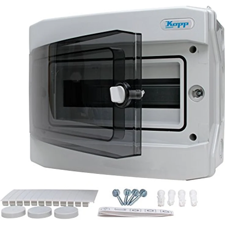 Kopp Abdeckrahmen 353811047, 1-reihiger Kunststoffrahmen in grau mit Schutzart IP65, Höhe 259 mm, Breite 319 mm – Bild 2