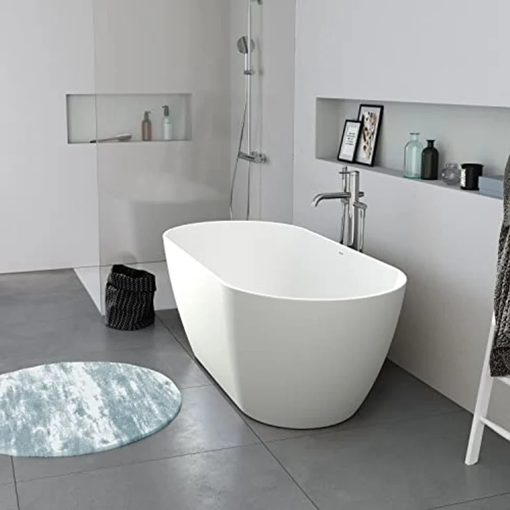 Duravit DuraMuna, oval freistehende Acrylbadewanne, 160 cm, Weiß Matt, individuell wählbare Größe – Bild 4