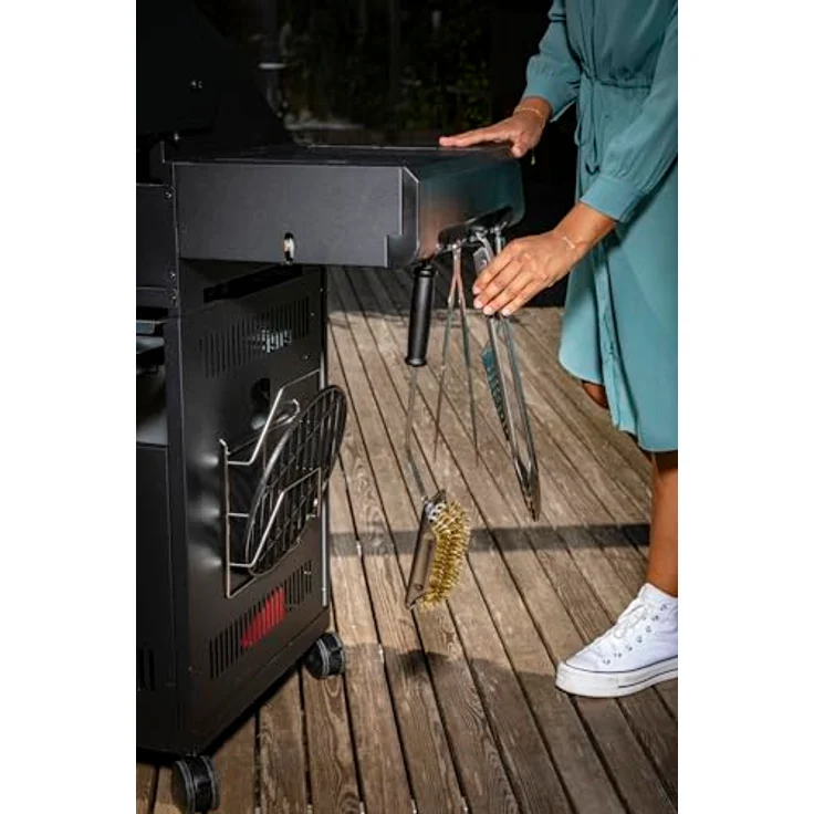 RÖSLE Barbecue-Reinigungsbürste SlideX, Hochwertige Grillbürste mit langem Stiel, wechselbaren Messingborsten, Slide-Funktion, Länge: 47,5 cm - Breite: 8,4 cm - Höhe: 8,5 cm – Bild 4