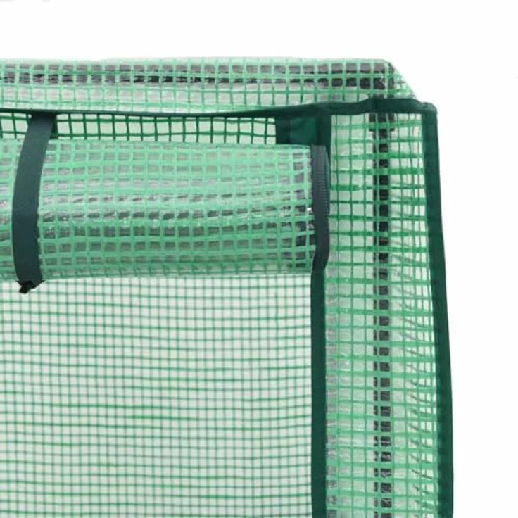 vidaXL Hochbeet mit Gewächshaus-Aufsatz Rattan-Optik 160x40x123 cm schwarz - Stabiles Eisenrohr-Rahmen, wasserfeste Abdeckung, Rattan-Look – Bild 5