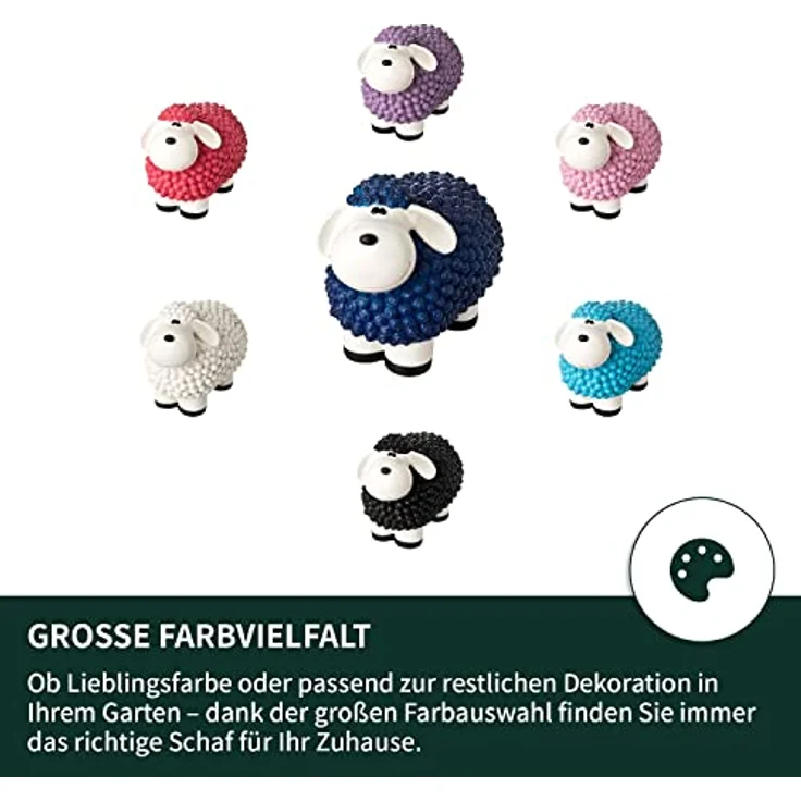 VERDOBA Mini Deko Schaf Molly, wetterfeste Gartendeko Figur in Blau, ca. 21 x 12,5 x 16,5 cm, standfest aus robustem Kunstharz – Bild 3