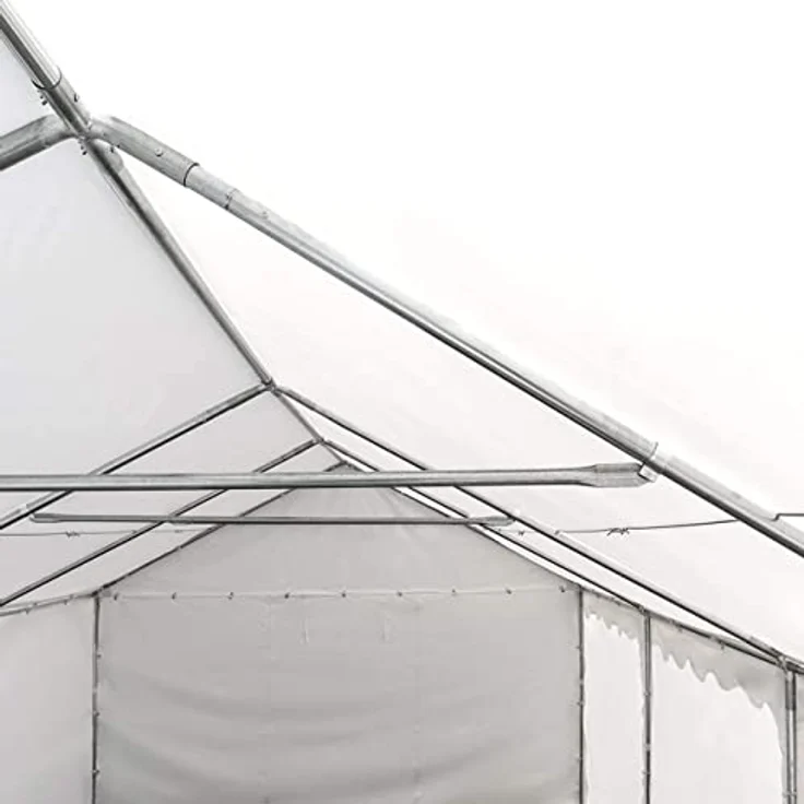 TOOLPORT Lagerzelt 3x6 m, Industriezelt mit PVC Plane 750 N, grau, inkl. Bodenrahmen und Dachverstärkung – Bild 3