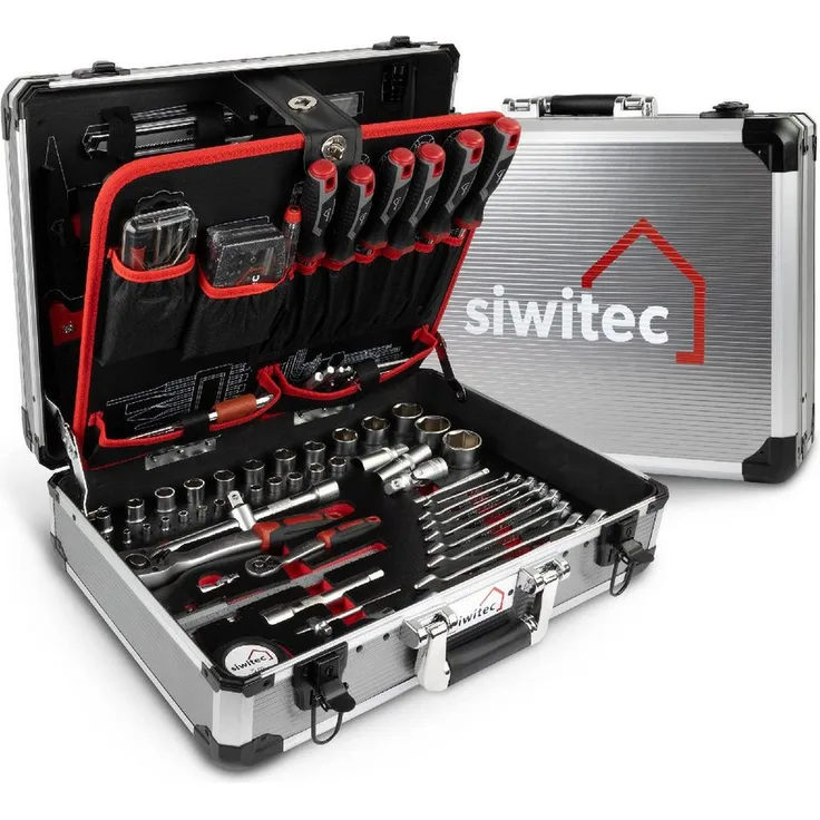 siwitec Werkzeugkoffer 139-teilig, Werkzeug Set CRV, Werkzeugkasten, Profi Werkzeugkoffer (139 St., enthält 139 Werkzeuge), vielseitig, ergonomisches Design, kompakt, leicht, handlich, 139 Teile