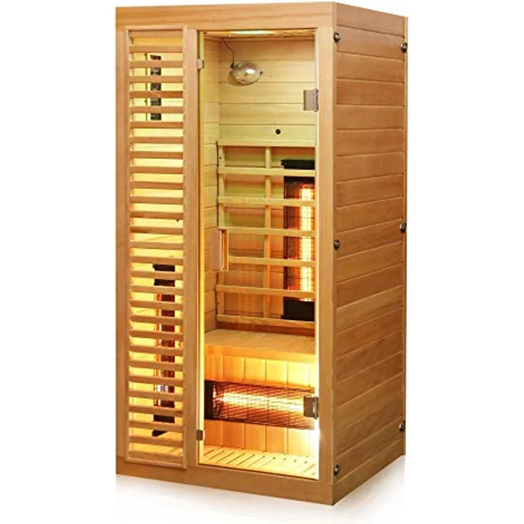 Dewello Infrarotkabine Infrarotsauna HAMLIN 90cm x 90cm inkl. Vollspektrumstrahler, Bodenstrahler – Bild 3