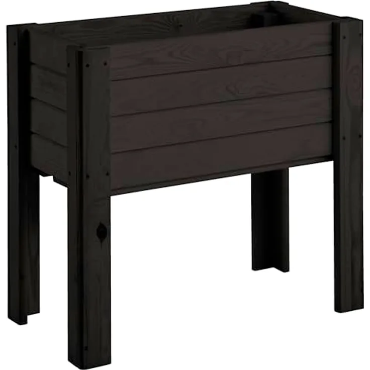 Promadino Hochbeet 60 x 30 x 60 cm aus Kiefernholz, wetterfest imprägniert, Anthrazit