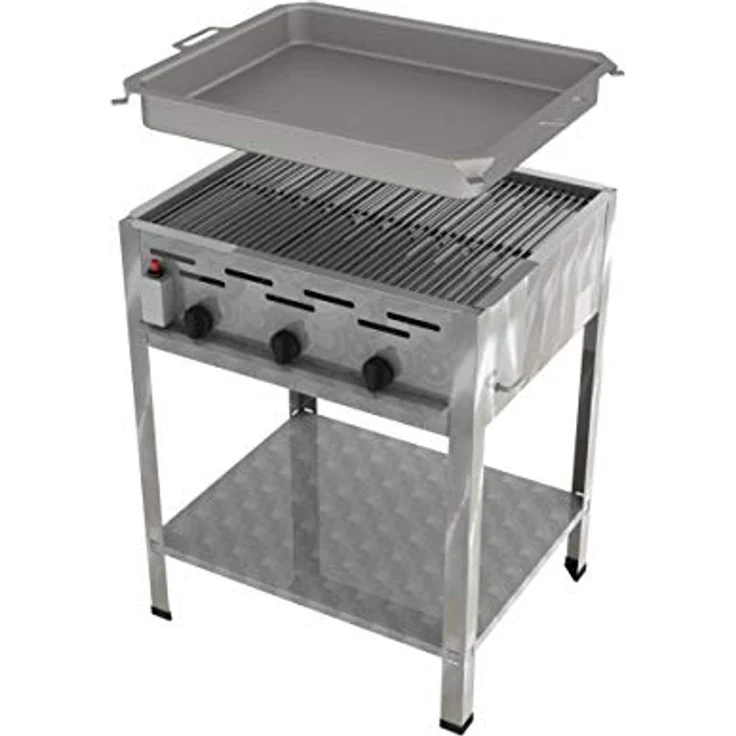 ChattenGlut Gasgrill ChattenGlut Gastrobräter 13,5kW mit Rost und Pfanne, BxTxH: 650x530x800 cm, Edelstahl Ausführung aus Hessen Germany mit 20% geringerem Gasverbrauch – Bild 1