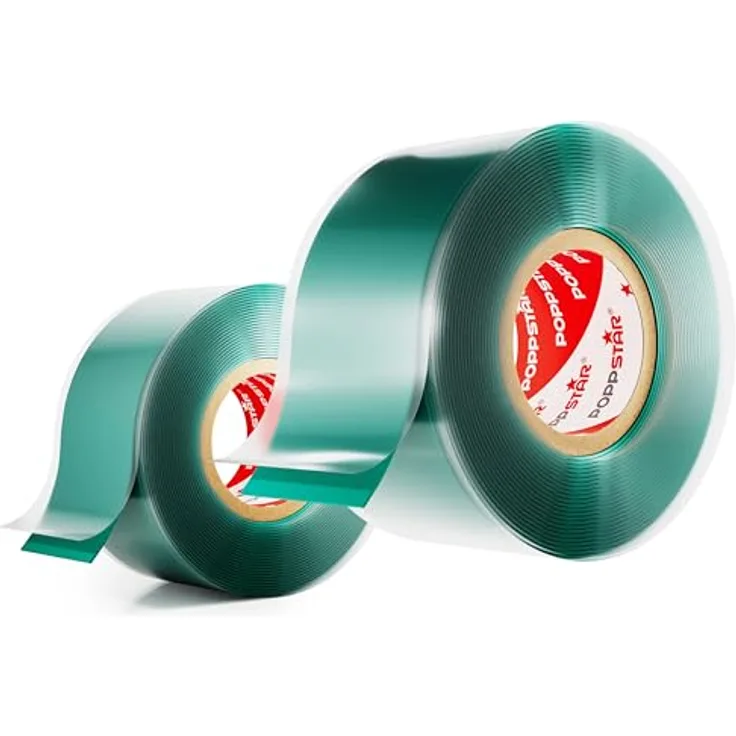 Poppstar selbstverschweißendes Silikonband, grün 3m lang, 25mm breit, 2 Rollen (1009897)