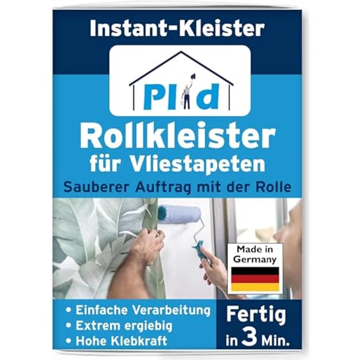 PLID® Rollkleister für Vliestapeten, Tapetenkleister mit hoher Klebkraft, in 3 Minuten fertig, für glatte und strukturierte Rückseiten, 200 g – Bild 1