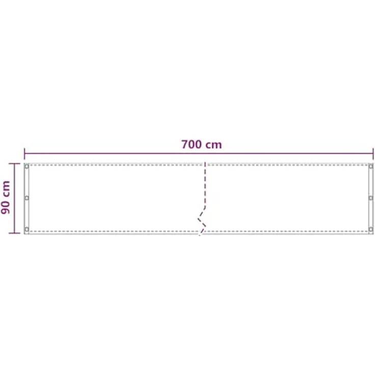 vidaXL Balkonsichtschutz Anthrazit 90 x 700 cm, UV-beständiger HDPE-Sichtschutz mit Aluminium-Ösen für Balkon, Terrasse und Garten – Bild 2
