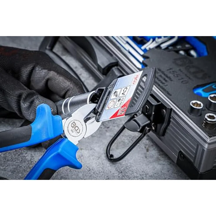 BGS TECHNIC Universal-Werkzeugkoffer 85-tlg., stabiler Hartschalenkoffer mit Chrom-Vanadium Werkzeugen und schmutzabweisender MDF-Beschichtung – Bild 3