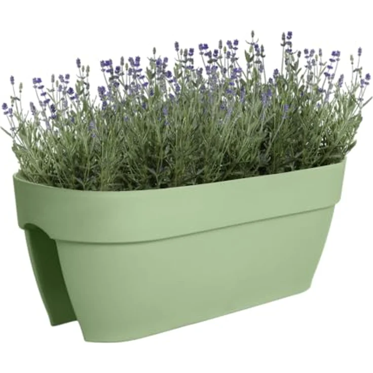 Elho Vibia Campana, Pflanzkübel 60cm, grüner Balkon Blumenkasten mit 16l Fassungsvermögen – Bild 8