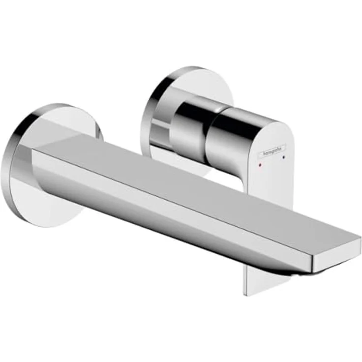 hansgrohe Rebris E, Unterputz-Badarmatur für Wandmontage, Einhebel-Waschtischmischer, chrom, 200 mm Ausladung, keramisches Mischsystem, max. 5 l/min Durchfluss – Bild 1
