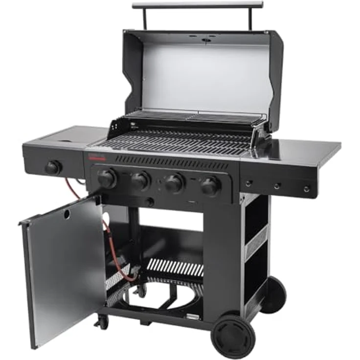 Char-Broil Essential 4 G Gasgrill mit Tru-Infrared, 4 Brennern, SureFire-Zündung, Gear Trax & Stauraum-Schrank – Bild 1