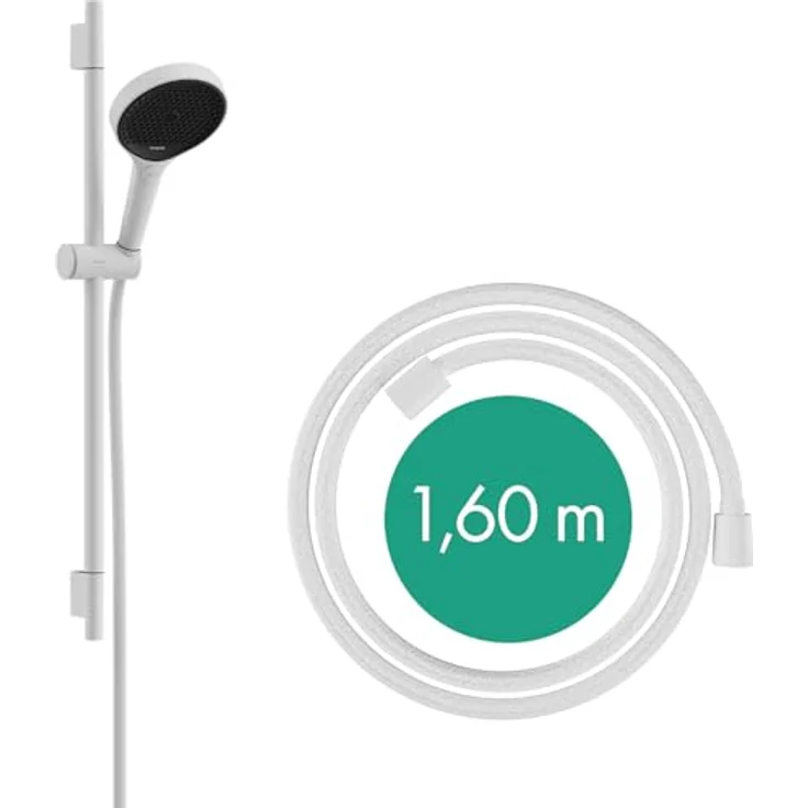Hansgrohe Rainfinity Brauseset 130, 3-Strahl Handbrause mit S Puro Duschstange 650 mm, Graphit, inklusive Duschschlauch und Montagematerial – Bild 1