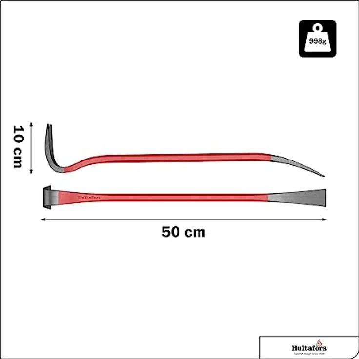 Brecheisen 500mm I Hultafors I Stemmt bis zu 200kg I Brechstange aus hochwertigem schwedischem Borstahl I Präzisionsgeschmiedetes Brecheisen mit hoher Hebelwirkung I 824010 – Bild 2