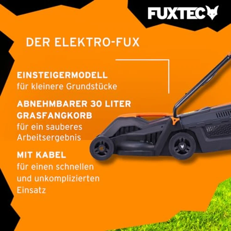 FUXTEC Elektrorasenmäher FX-RME33, Rasenmäher mit 1200 Watt Leistung, super leicht, super leise – Bild 5