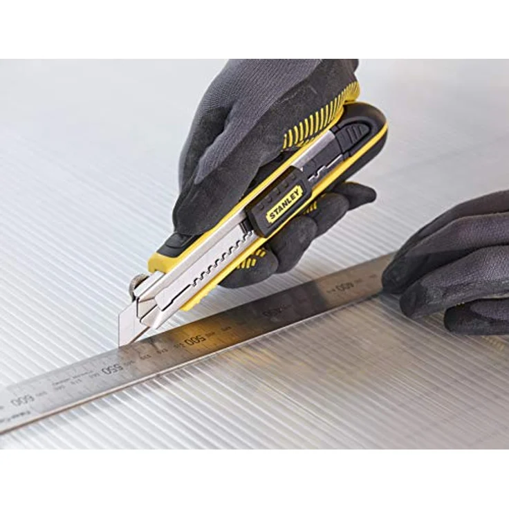 Stanley FatMax Cutter (mit Magazin, 18 mm Klingenbreite, 180 mm Länge, rostfreie Klingenführung, Klingen-Nachschub) 0-10-481 – Bild 4