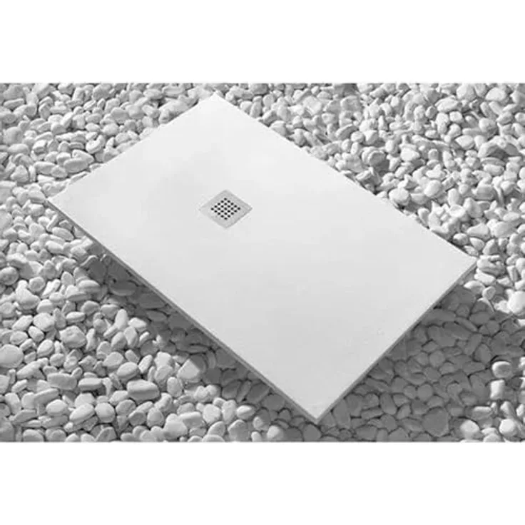 FRASCIO NEW TECNOLOGY Duschwanne Vulcano Line, 85 x 100 cm, rutschfeste Oberfläche, weiß mit Abfluss
