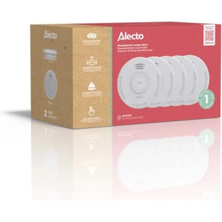 Alecto SD110, 5X Rauchwarnmelder batteriebetrieben mit fotoelektrischem Sensor, 85 dB Alarm, 10 Jahre Lebensdauer, 101 mm x 36 mm – Bild 9