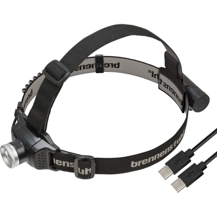 Brennenstuhl Akku LED Kopflampe LuxPremium KL 251 AF/Stirnlampe LED mit austauschbarem Akku und Rotlicht (250lm, IP44, CREE-LED, max. Leuchtdauer 40h, inkl. USB C Kabel) schwarz – Bild 1