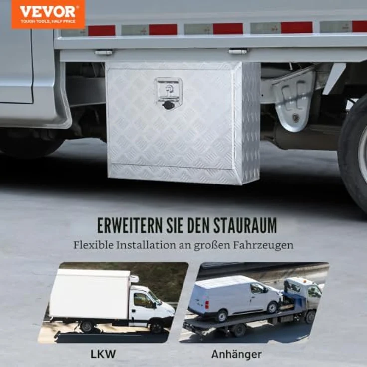 VEVOR Unterboden-Lkw-Box, Aluminium-Werkzeugkasten 610 x 335 x 405 mm, abschließbar mit Schlüsseln, wasserdicht, ideal für Lkw und Anhänger – Bild 2