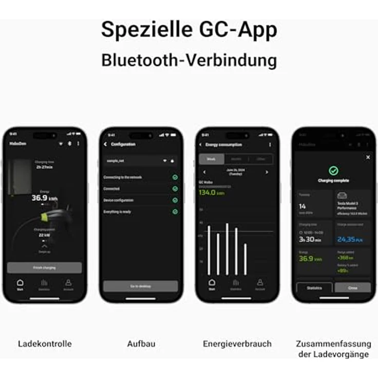 GreenCell EVGC021A2275, Elektroauto Ladestation in Grau Aluminium, 22 kW, 32 A, integriertes Display, Wandmontage, IP54 Schutz – Bild 4