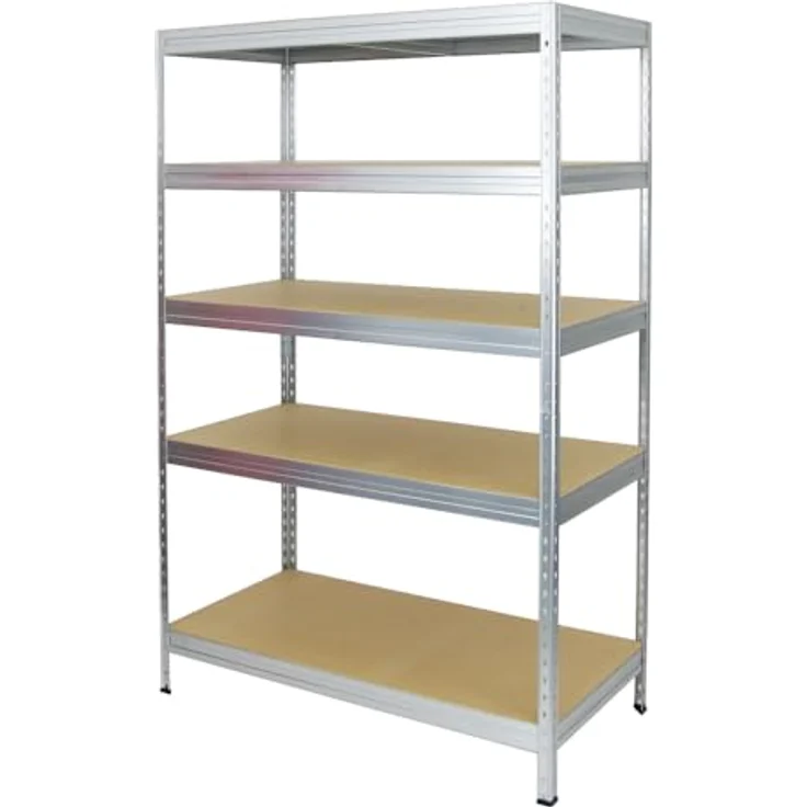 Proregal Schwerlastregal Rivet, 180 x 120 x 60 cm, 5 Böden, Traglast 250 kg pro Boden, verzinkt – Bild 7