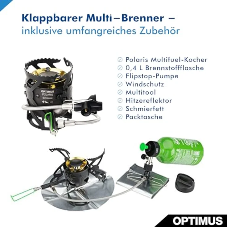 Optimus Polaris Optifuel, Mehrstoff-Campingkocher mit schnellem Brenner und magnetischer Reinigungsnadel – Bild 3