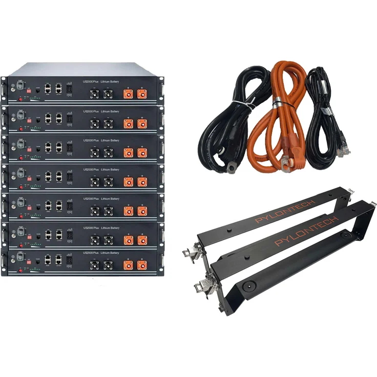 Pylontech 16,8 kWh Solarspeicher LiFePo4 mit BMS, Halterung und Kabel – Bild 1
