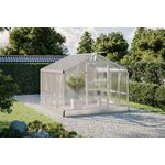 OUTFLEXX Flora Gewächshaus aus Aluminium, silver, mit Spitzdach