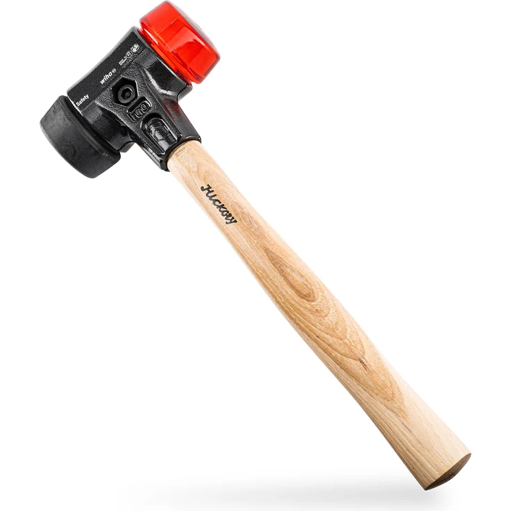 Wiha Schonhammer Safety mittelweich und hart (26613) I Gummihammer mit hochwertigem Hickory Holzstiel I Rund-Schlagkopf 50mm – Bild 11