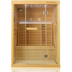 Dewello Infrarotkabine PALERMO 135 Wärmekabine, Hemlockholz, 6 Vollspektrumstrahler, Multimedia (Bluetooth, FM)