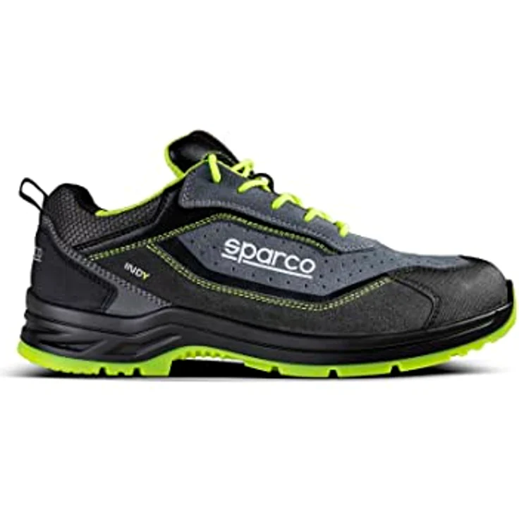 Sparco Indy, Industrieschuh Unisex für Erwachsene, Sicherheitsklasse EN ISO 20345:2022, Grigio Scuro Giallo Fluo, Größe 45 EU – Bild 2