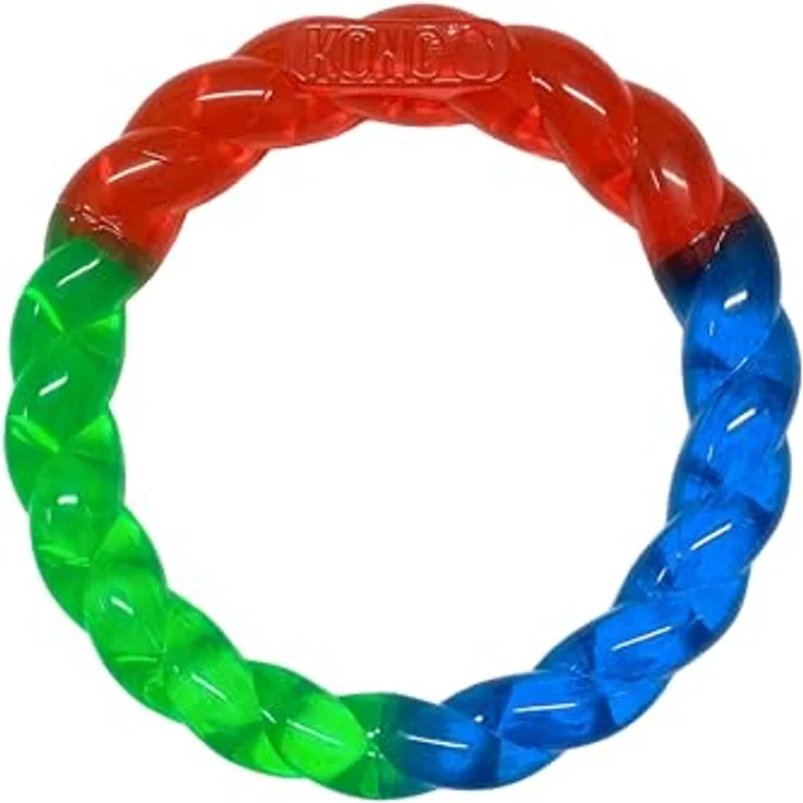 KONG Twistz Ring Dog Toy Small Red Green Blue – Bild 1