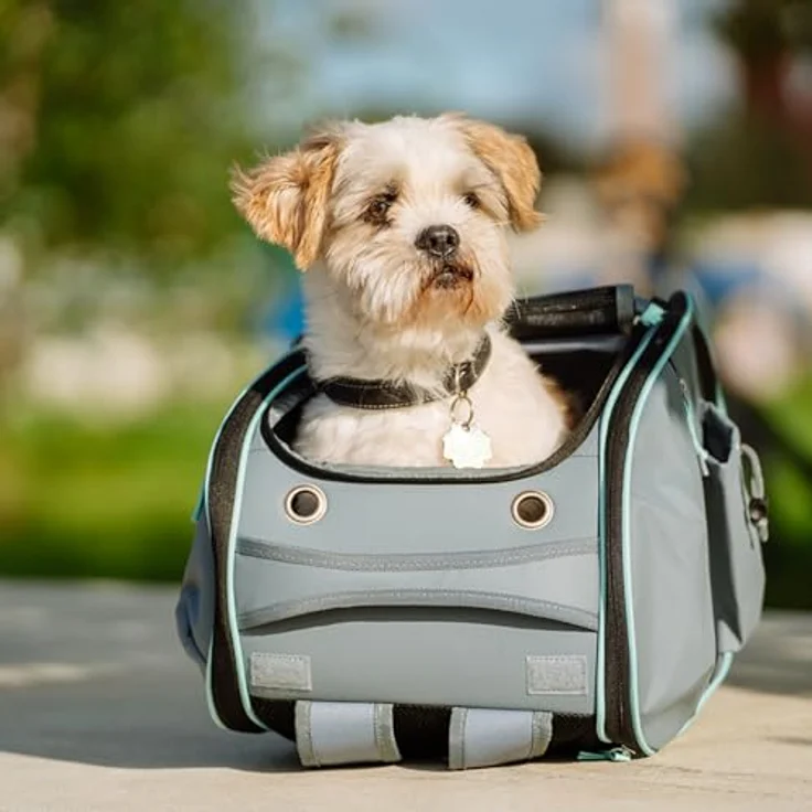 Nobby Tiertransporttasche Multifunktions-Rucksack Nomad grau, ideal für kleine Hunde bis 6 kg, strapazierfähige Mikrofaser. – Bild 5