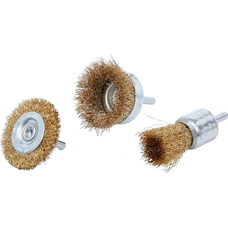BGS Do it yourself BGS Diy 50903 Stahldraht-Bürsten-Satz, 3-teilig, Ø 25 - 50 mm für Bohrmaschinenantrieb – Bild 1