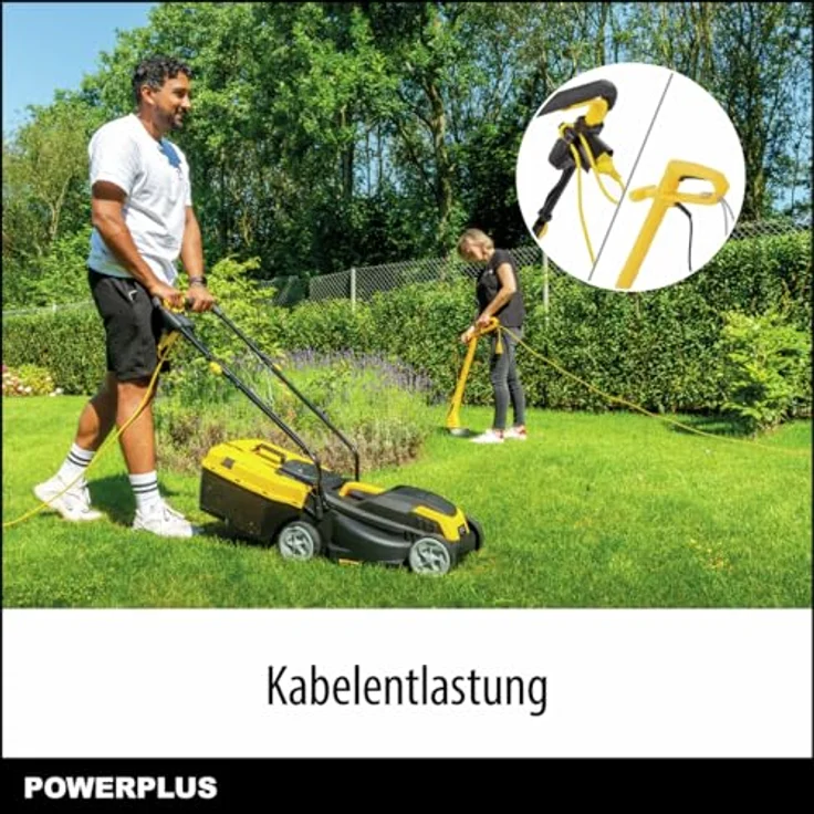 Powerplus POWXG62205T, Elektrischer Rasenmäher 1300 W mit 32 cm Schnittbreite, 30-Liter-Fangsack und integrierter Kantenschneidemaschine – Bild 3