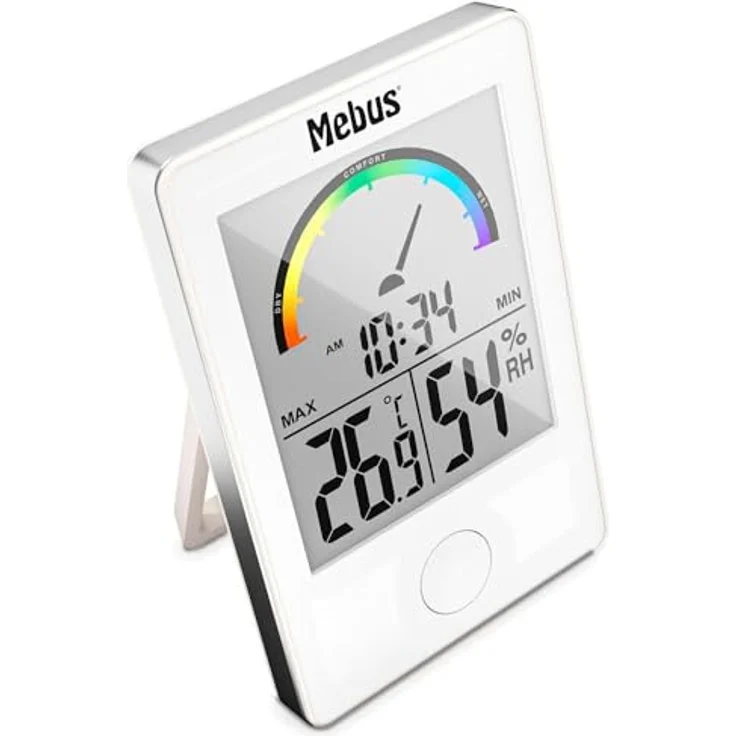 Mebus 11130 Thermo-Hygrometer, digitales Innenthermo- und Hygrometer mit Komfortanzeige, weiß – Bild 4