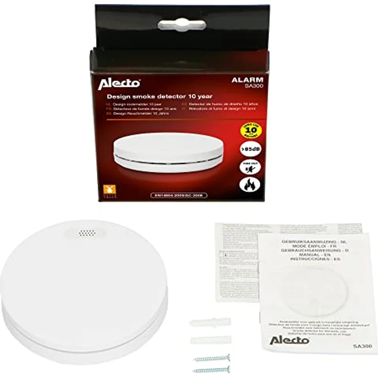 Alecto SA300 - Kompaktes Design-Rauchmelder mit 10-Jahres-Batterie - Feuermelder - Weiß – Bild 7