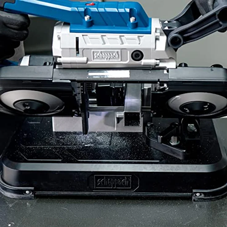 Scheppach MBS1200 Metallbandsäge Metallsäge Bandsäge | 1100W Leistung | Schnitthöhe bis 127mm & Rohrschnitt bis Ø80mm | abnehmbarer Arbeitstisch | LED-Licht | Vario-Speed 0,7-2,4 m/s – Bild 5