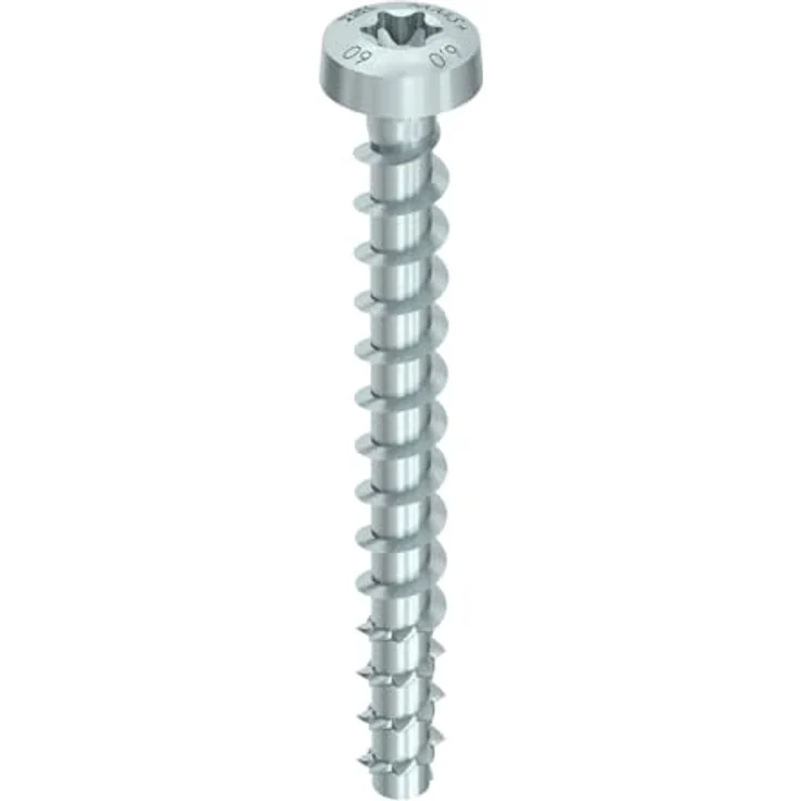 Heco MULTI-MONTI®-plus Befestigungsanker, 7,5 mm Durchmesser, 60 mm Länge, 50 Stück, verzahnte Funktionsspitze, AGM-3 (galZn) farblos – Bild 1