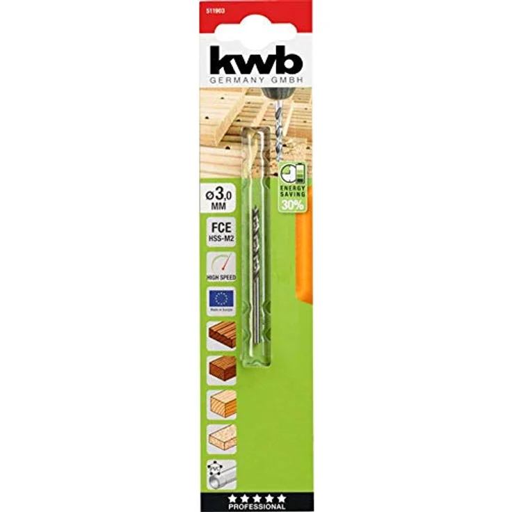 kwb AKKU-TOP F Holzbohrer, Ø 3 mm, HSS-M2 - Preisvergleich – Bild 2