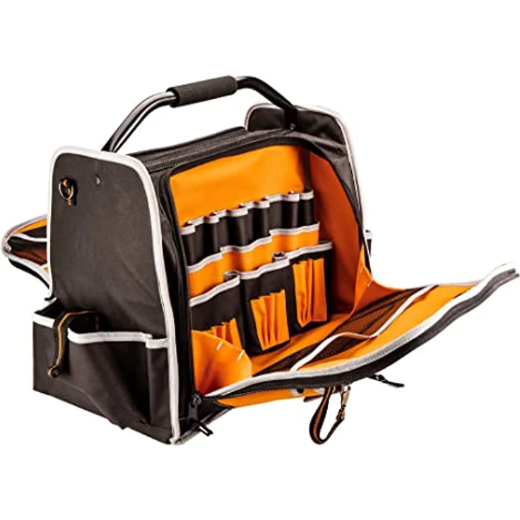 NEO TOOLS Werkzeugtasche 49.5 x 38 x 27 cm (LxHxW), Nylon 600D, 32 Innentaschen, 12 Außentaschen, stabiler Boden, Griff und Riemen – Bild 4