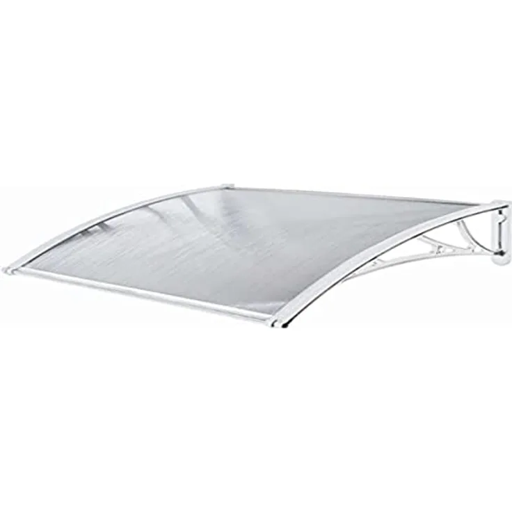 WERKA PRO Polycarbonat Markise 80 x 100 cm für Eingangstür, Garage und Fenster – Schutz vor Regen und Witterungseinflüssen – Markise für Haus – einfache Installation – Weiß