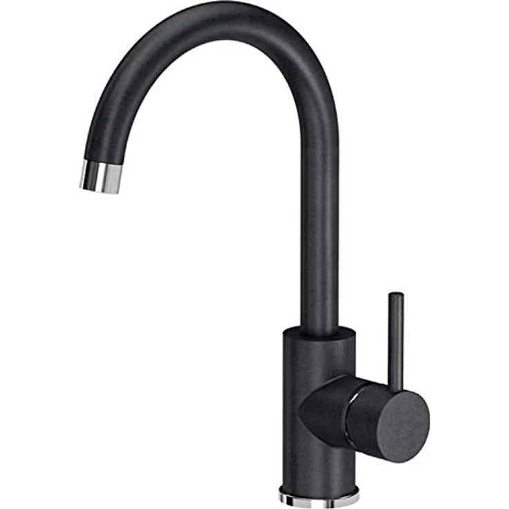 VBChome Spülbecken mit Armatur 77 x 44 cm Granit Einzelbecken Einbauspüle Abtroffläche gesprenkelt reversibel Verbundspüle Küchenarmatur + Siphon + Spülmittelspender, grau – Bild 2